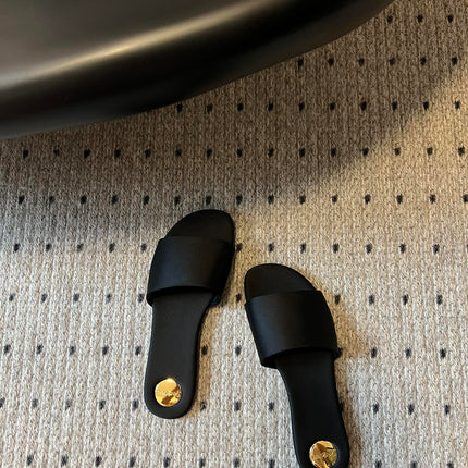 SL CARLYLE SLIPPERS BLACK SATIN
