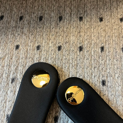 SL CARLYLE SLIPPERS BLACK SATIN