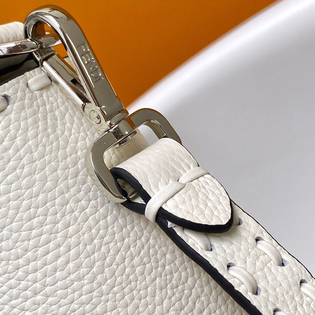 Fend Baguette 27 Bag White Calfskin Shw