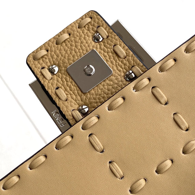 Fend Baguette 27 Bag Light Brown Calfskin Shw