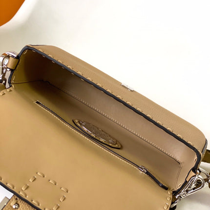 Fend Baguette 27 Bag Light Brown Calfskin Shw