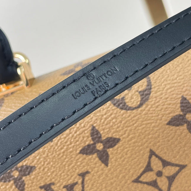 TILSITT 24 IN BROWN MONOGRAM AND MONOGRAM REVERSE CANVAS GOLD BUCKLE