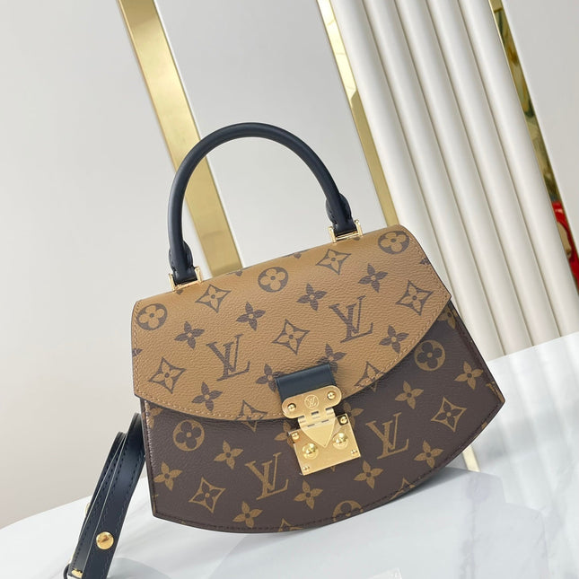 TILSITT 24 IN BROWN MONOGRAM AND MONOGRAM REVERSE CANVAS GOLD BUCKLE