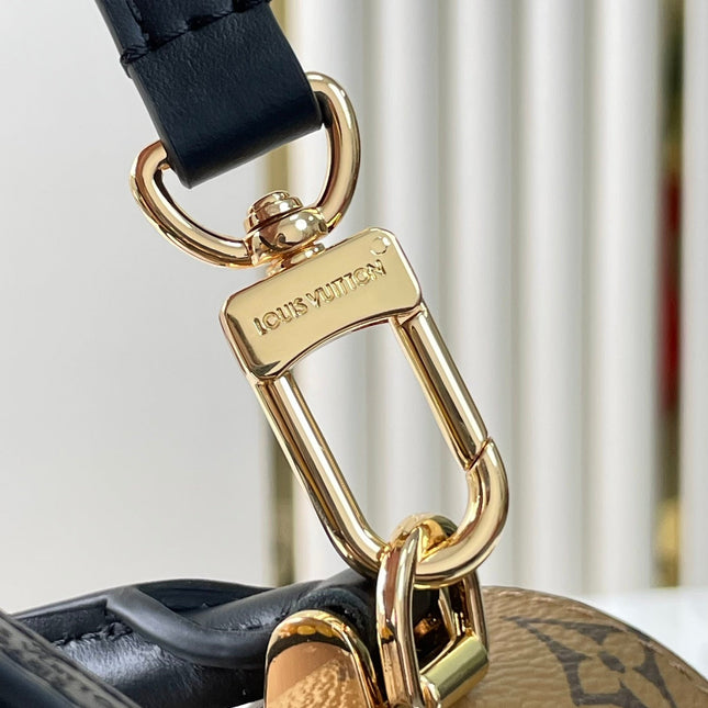 TILSITT 24 IN BROWN MONOGRAM AND MONOGRAM REVERSE CANVAS GOLD BUCKLE