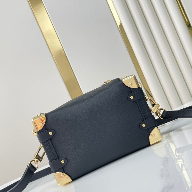 SIDE TRUNK MINI 18 IN BLACK CALFSKIN GOLD HARDWARE