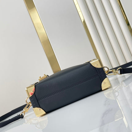 SIDE TRUNK MINI 18 IN BLACK CALFSKIN GOLD HARDWARE