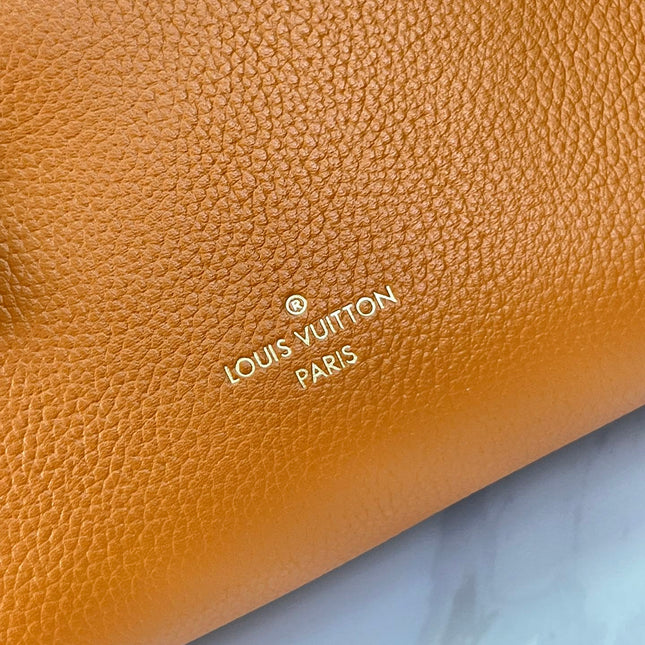 SIDE TRUNK MINI 18 IN ORANGE BROWN CALFSKIN GOLD HARDWARE