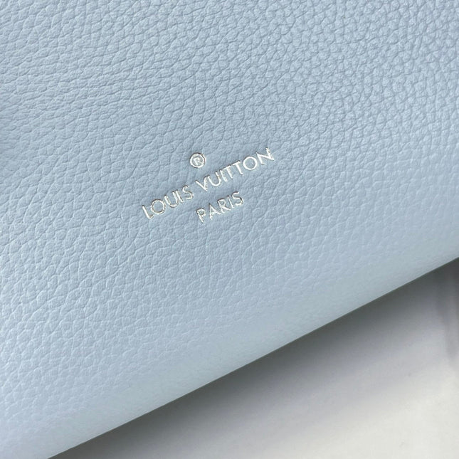 SIDE TRUNK MINI 18 IN SKY BLUE CALFSKIN SILVER HARDWARE