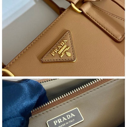 MEDIUM GALLERIA BAG 28 IN CIDER BROWN SMOOTH CALFSKIN GOLD HARDWARE