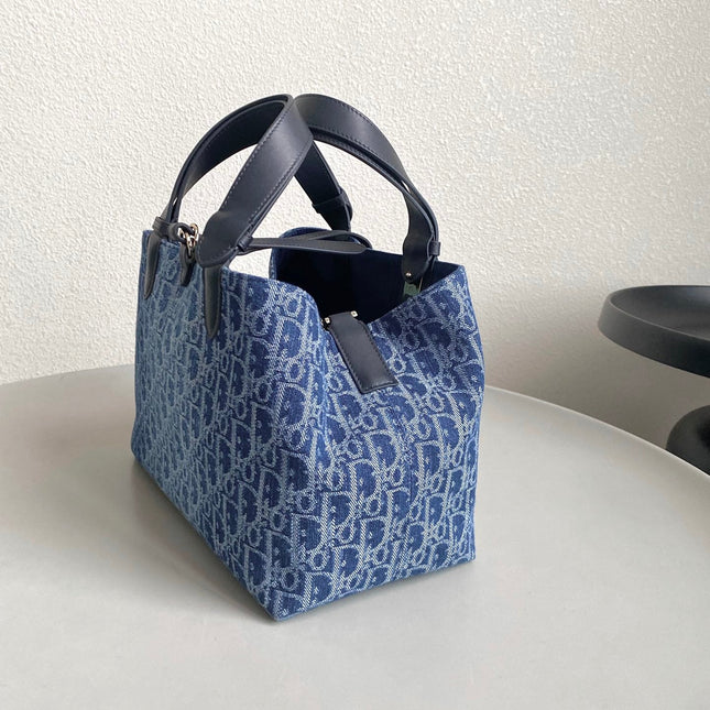 MEDIUM TOUJOURS 28 BLUE DENIM OBLIQUE JACQUARD