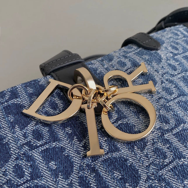 MEDIUM TOUJOURS 28 BLUE DENIM OBLIQUE JACQUARD