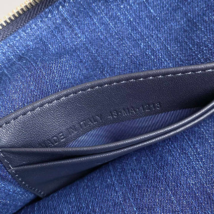 DIORSTAR 28 HOBO BAG WITH CHAIN BLUE DENIM OBLIQUE JACQUARD