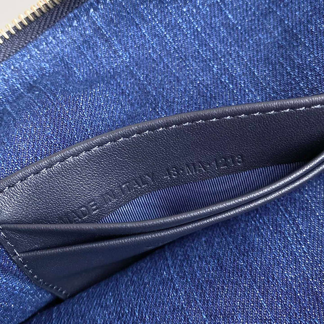 DIORSTAR 28 HOBO BAG WITH CHAIN BLUE DENIM OBLIQUE JACQUARD