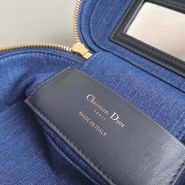 MINI VANITY CASE 16 BLUE DENIM OBLIQUE JACQUARD