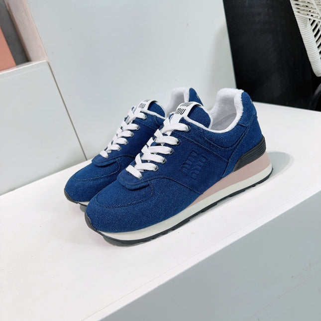 Azure Color Sneakers Canvas