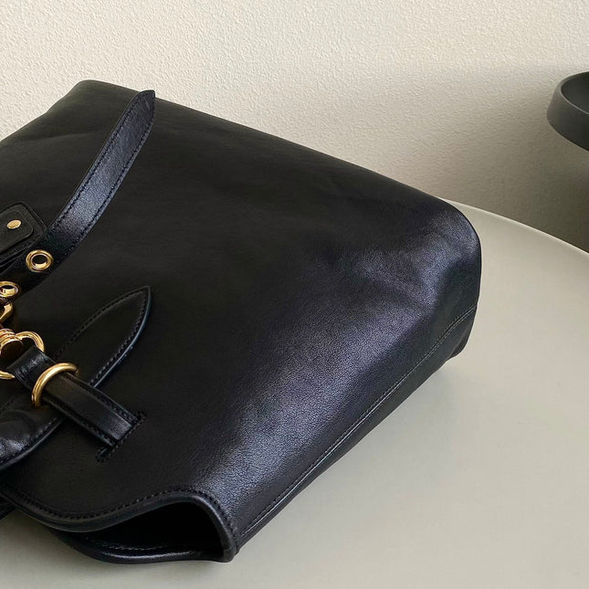 LARGE HANDBAG 40 IN BLACK CALFSKIN