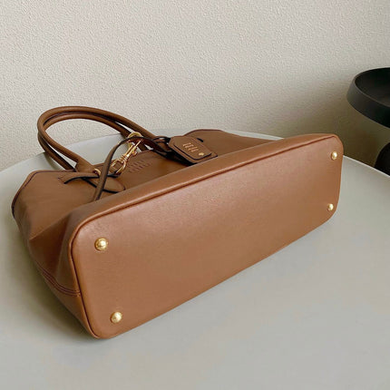 LARGE HANDBAG 40 IN CINNAMON BROWN CALFSKIN