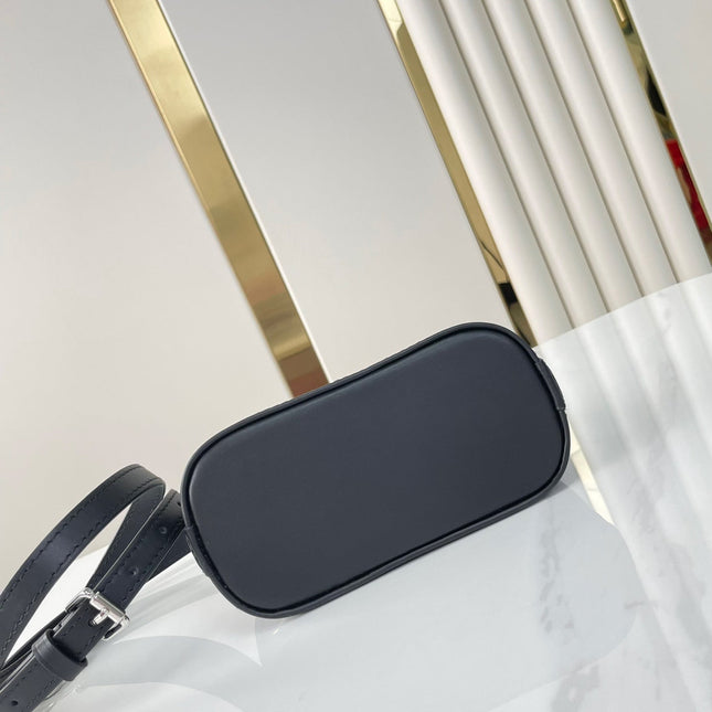 NANO ALMA 18 IN BLACK QUILTED LAMBSKIN GOLD AND SILVER HARDWARE