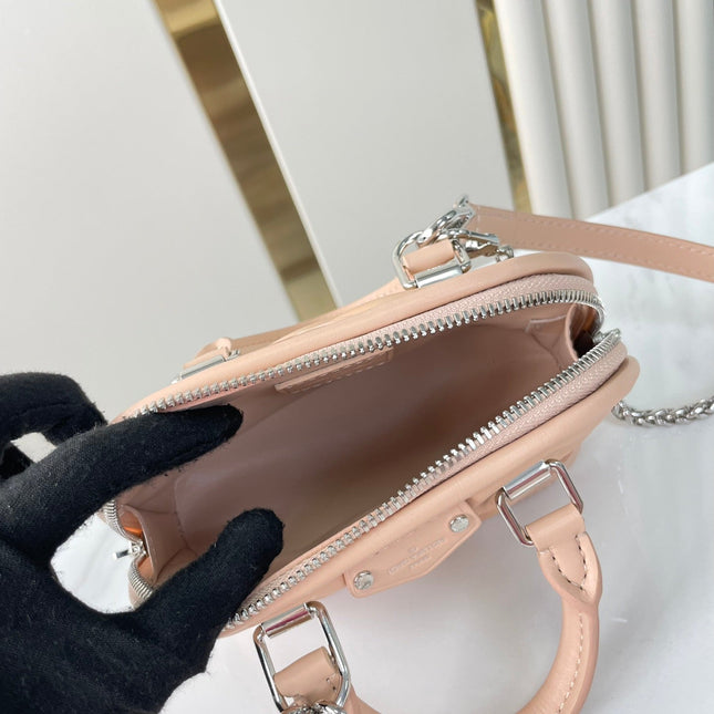NANO ALMA 18 IN TUSCAN BEIGE QUILTED LAMBSKIN GOLD AND SILVER HARDWARE