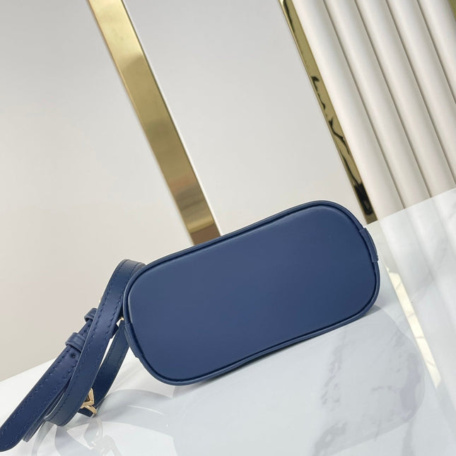 NANO ALMA 18 IN NAVY BLUE QUILTED LAMBSKIN GOLD HARDWARE