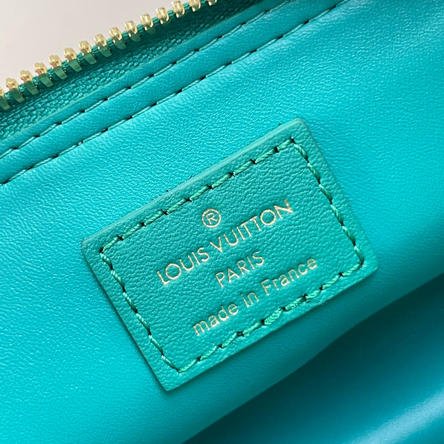 NANO ALMA 18 IN TURQUOISE QUILTED LAMBSKIN GOLD HARDWARE
