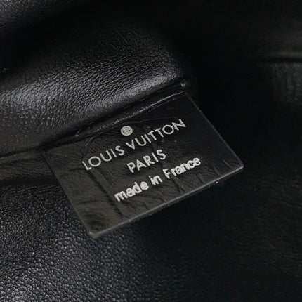 SLIM TRUNK 23 IN BLACK CROCODILE PATTERN CALFSKIN SILVER HARDWARE