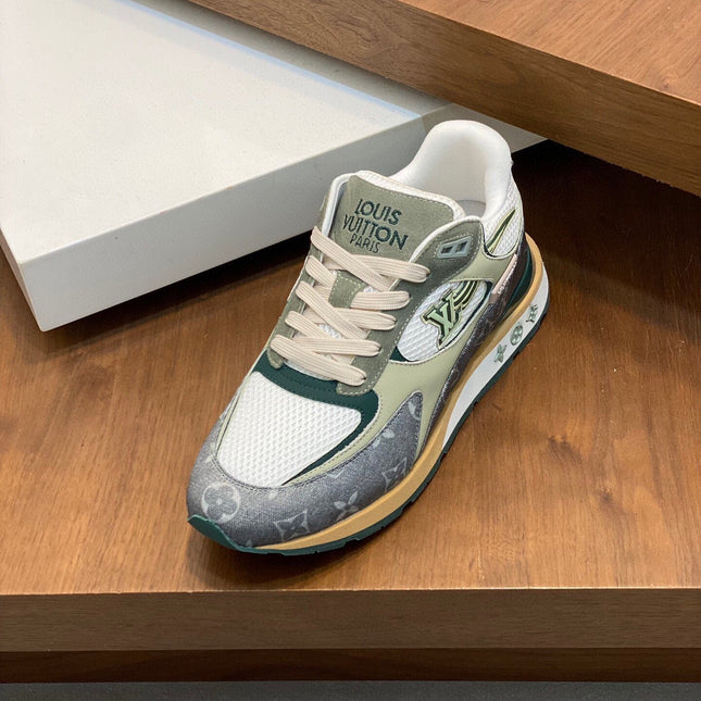 LV RUN WAY TRAINERS SHOES LIGHT GREY