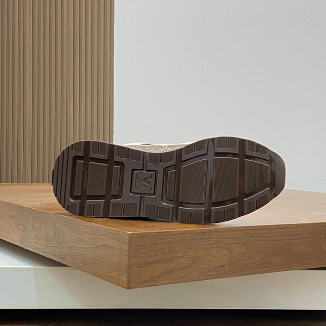 LV RUN WAY TRAINERS SHOES TAN BROWN