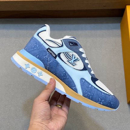 LV RUN WAY TRAINERS SHOES LIGHT BLUE