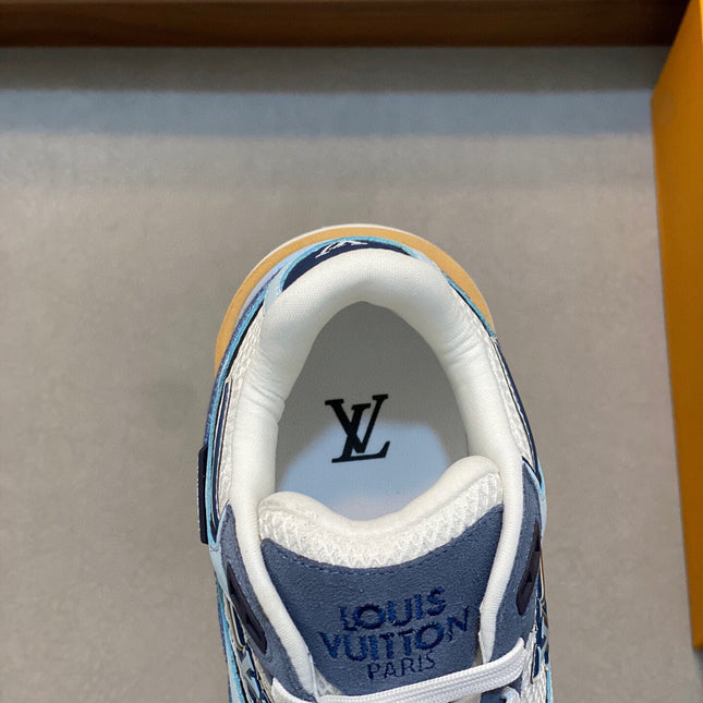 LV RUN WAY TRAINERS SHOES LIGHT BLUE