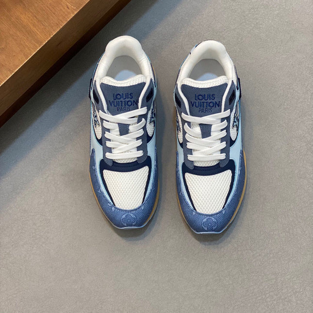 LV RUN WAY TRAINERS SHOES LIGHT BLUE
