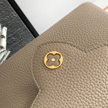 CAPUCINES MINI 21 IN KHAKI BROWN TAURILLON GOLD HARDWARE