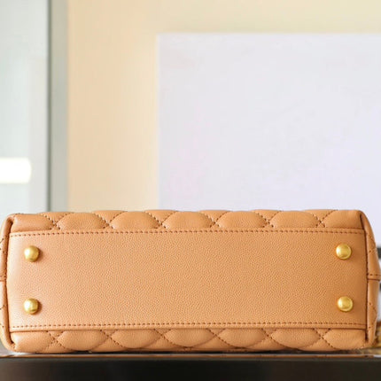 CHANEL 25S FLAP BAG 24 CM IN LIGHT BROWN LAMBSKIN WITH GOLD HARDWARE