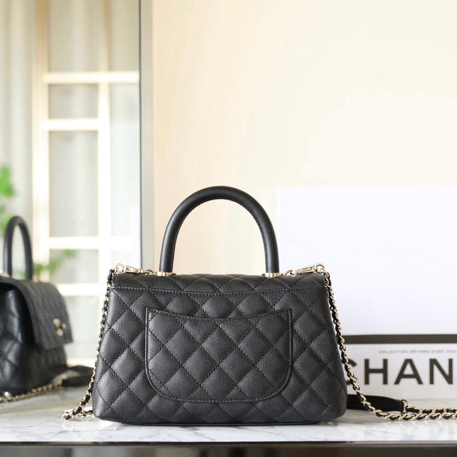 CHANEL 25S FLAP BAG 24 CM IN BLACK LAMBSKIN WITH GOLD HARDWARE
