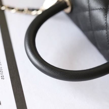 CHANEL 25S FLAP BAG 24 CM IN BLACK LAMBSKIN WITH GOLD HARDWARE