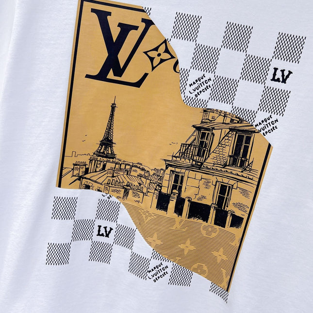 LV T-SHIRT IN WHITE COTTON EIFFEL TOWER PRINT 238804