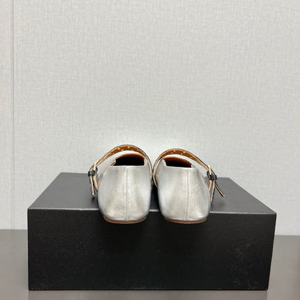 ALAIA MARY JANE SHOES IN SILVER LAMBSKIN SILVER HARDWARE