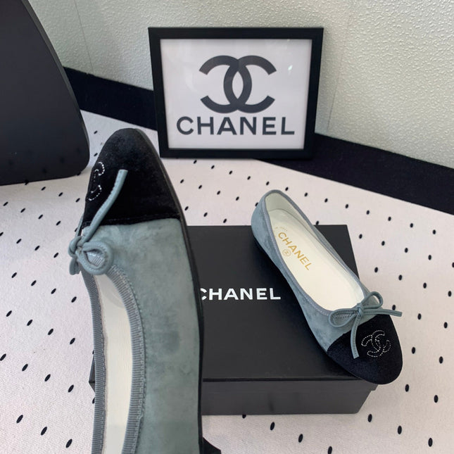 BALLET FLAT ICEBERG BLUE MIX BLACK VELVET
