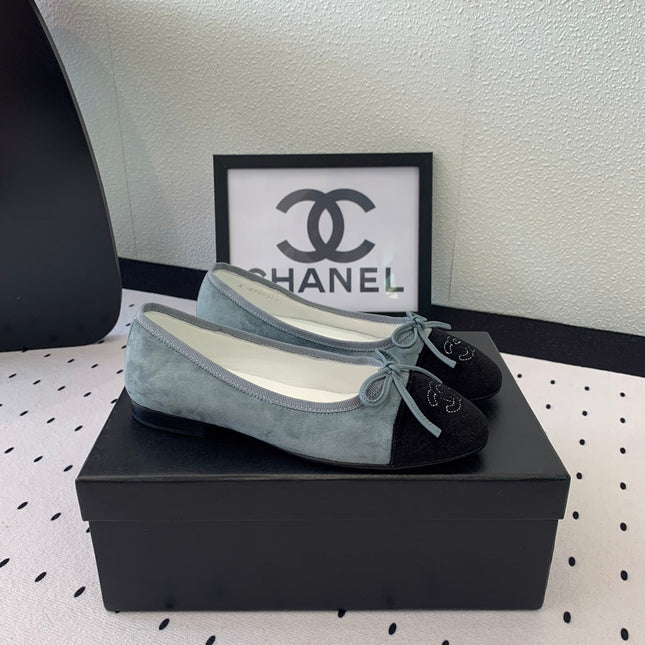 BALLET FLAT ICEBERG BLUE MIX BLACK VELVET
