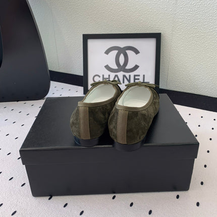 BALLET FLAT OLIVE GREEN MIX BLACK VELVET