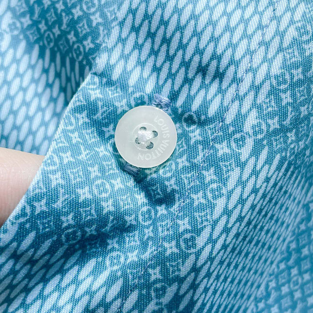 LV BLUE DAMIER LONG-SLEEVED SHIRT 238816