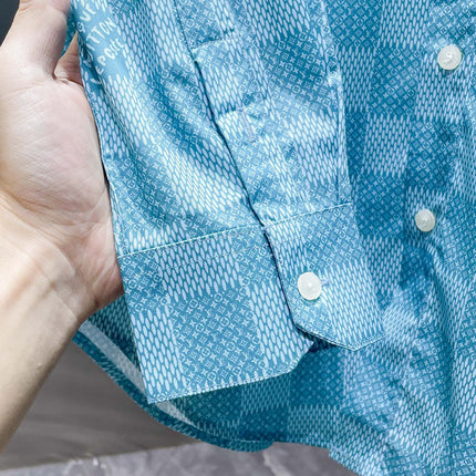 LV BLUE DAMIER LONG-SLEEVED SHIRT 238816