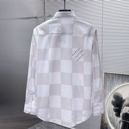 LV LONG-SLEEVED SHIRT IN WHITE DAMIER COTTON 238802