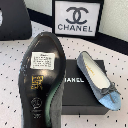 BALLET FLAT GREY MIX LIGHT BLUE VELVET