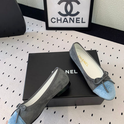 BALLET FLAT GREY MIX LIGHT BLUE VELVET