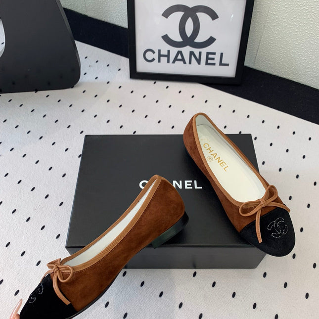 BALLET FLAT BROWN MIX BLACK VELVET