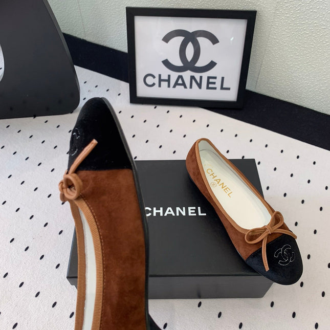 BALLET FLAT BROWN MIX BLACK VELVET