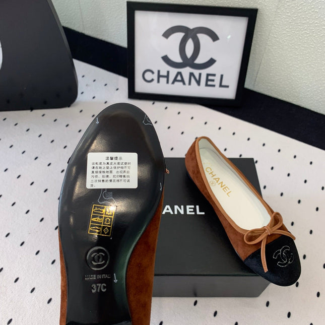 BALLET FLAT BROWN MIX BLACK VELVET