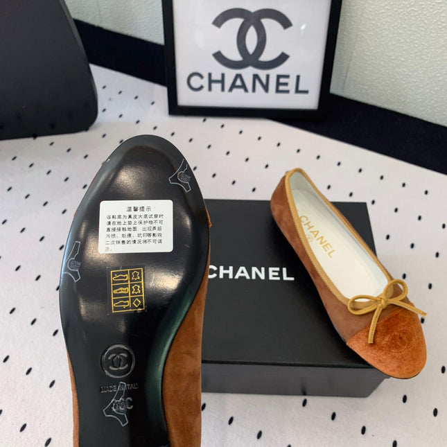 BALLET FLAT LIGHT BROWN MIX BROWN VELVET