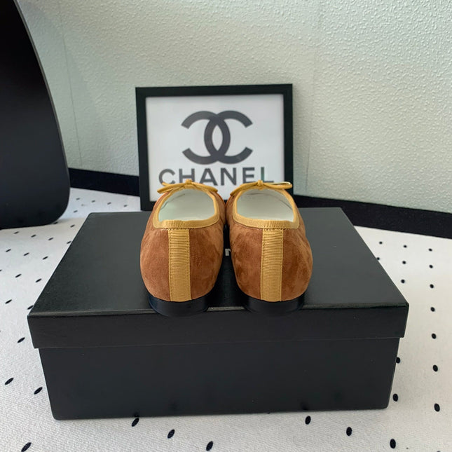 BALLET FLAT LIGHT BROWN MIX BROWN VELVET